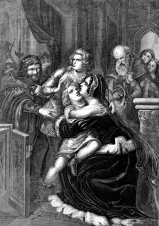 "Richard III and the Children of Edward IV." - from a painting by Richard Stilke, 1860. Creator: Unknown