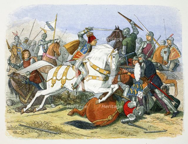 Richard III of England at the Battle of Bosworth Field, Leicestershire, 1485 (1864). Creator: James William Edmund Doyle.