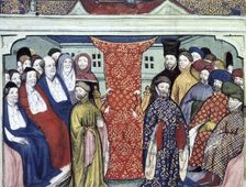 Richard II's empty throne, Westminster Hall, London, 30 September 1399, (c1400). Creator: Unknown