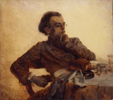Richard Menzel, painter's brother at breakfast, 1848