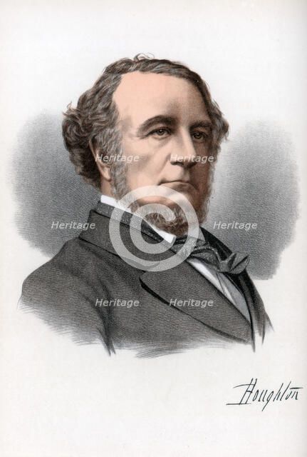 Richard Monckton Milnes, 1st Baron Houghton, English poet and politician, c1890.Artist: Cassell, Petter & Galpin