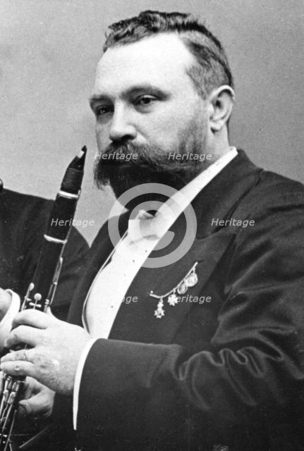 Richard Mühlfeld, German clarinettist, 1890s. Artist: Anon