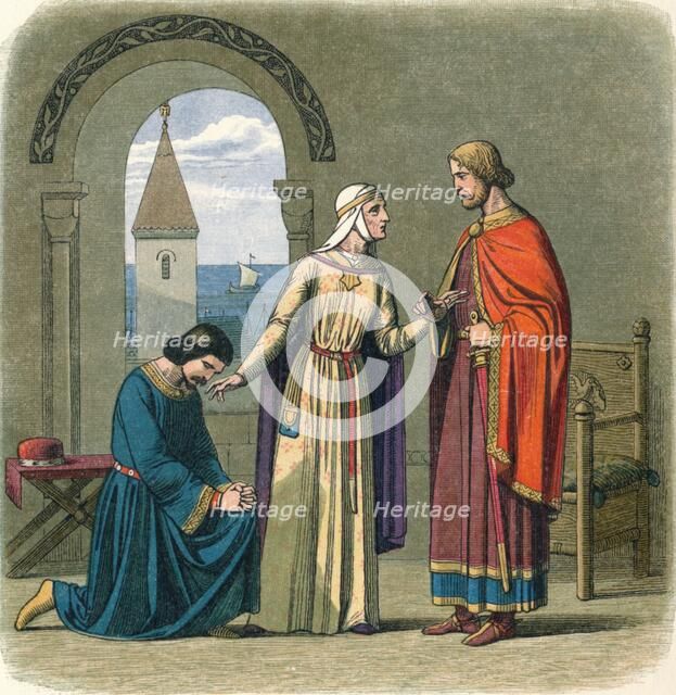 'Richard pardons his brother John', 12th Century (1864). Artist: James William Edmund Doyle.