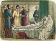 Richard pardons the archer who shot him 1199 (1864). Artist: James William Edmund Doyle