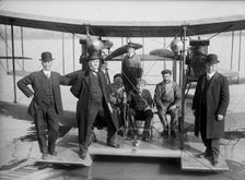 Richardson Tandem Biplane Hydroplane on Potomac, April, 1916. Creator: Harris & Ewing