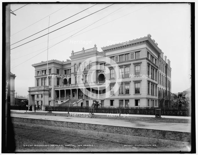 Richardson Memorial Hospital, New Orleans, between 1892 and 1901. Creator: Unknown.