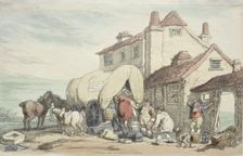 Richardson's Show: A Flying Wagon, 1816. Creator: Thomas Rowlandson (British, 1756-1827)