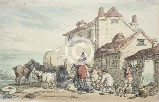 Richardson's Show: A Flying Wagon, 1816. Creator: Thomas Rowlandson (British, 1756-1827).
