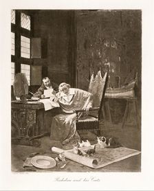 Richelieu and his cats, ca 1868