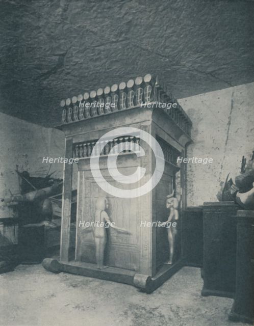 'Richly Carved Canopic Shrine Glittering with Gold', c1935. Artist: Harry Burton.