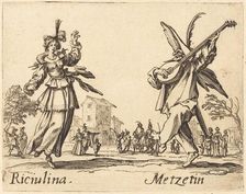 Riciulina and Metzetin, c. 1622. Creator: Jacques Callot