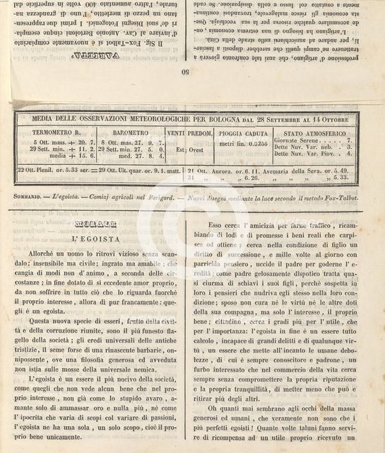 Ricoglitore Di Cognizioni Utili. Anno 2o, No. 12 (15 October 1839, p. 50], 1839. Creator: Unknown.