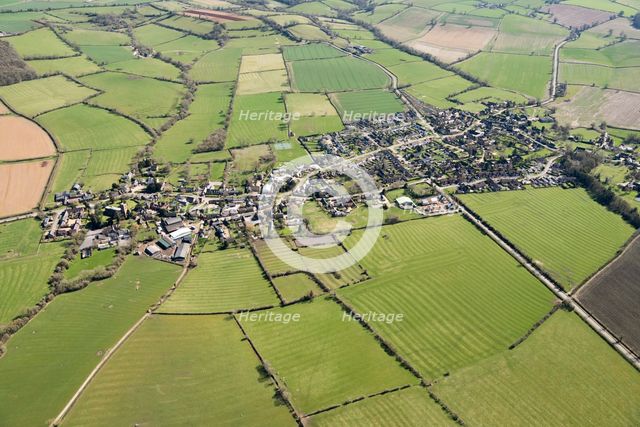 Ridge and furrow earthworks around the villages of Middle and Upper Tysoe, Warwickshire, 2018. Creator: Damian Grady.