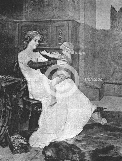 ''"Ride a Cock Horse to Banbury Cross"; Blanche of Namur, Queen of Sweden, and her son...', 1890. Creator: Unknown.