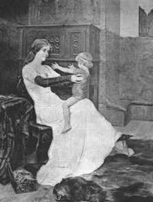 '"Ride a Cock Horse to Banbury Cross"; Blanche of Namur, Queen of Sweden, and her son... 1890. Creator: Unknown