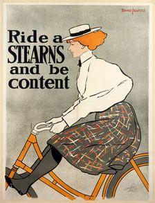 Ride a Stearns and be Content, c1896 (colour litho). Creator: Edward Penfield (1866 - 1925)