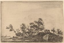 Rider and Flock on a Bridge. Creator: Anthonie Waterloo