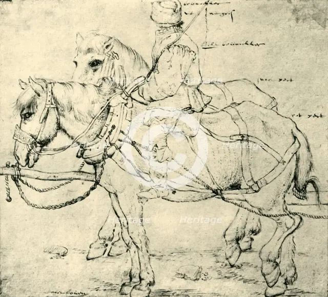 Rider and two horses, 1559-1563, (1943). Creator: Pieter Bruegel the Elder.
