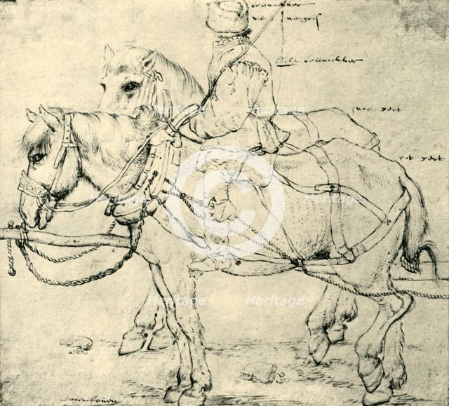 Rider and two horses, 1559-1563, (1943). Creator: Pieter Bruegel the Elder.