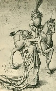 Rider and woman, c1480, (1943). Creator: Martin Schongauer