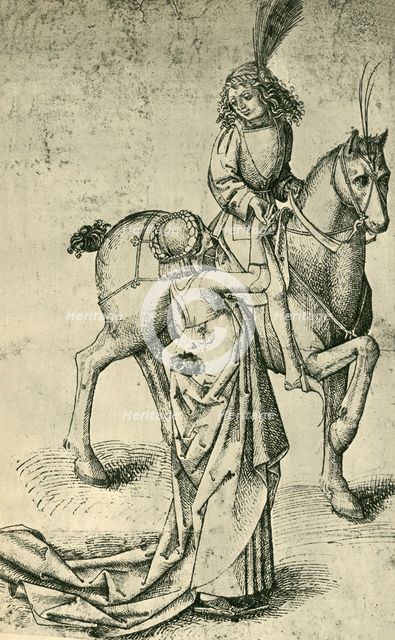 Rider and woman, c1480, (1943).  Creator: Martin Schongauer.