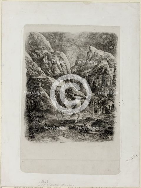 Rider in the Mountains, 1866. Creator: Rodolphe Bresdin.