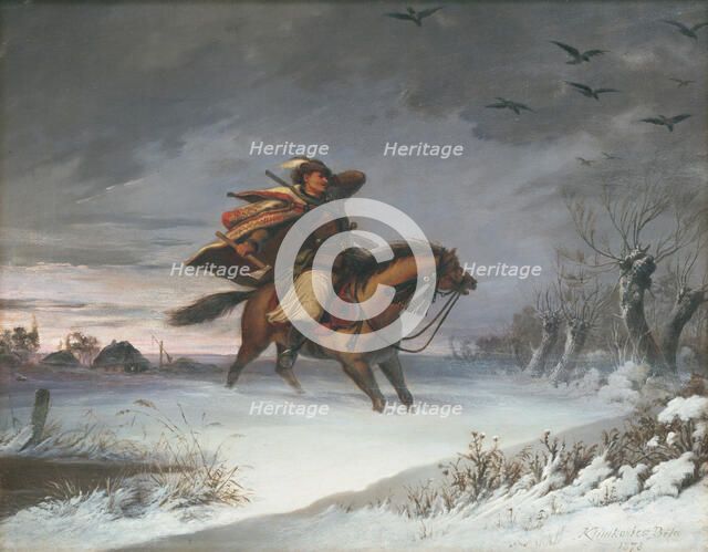 Rider on horseback, 1878. Creator: Vojtech Klimkovic.