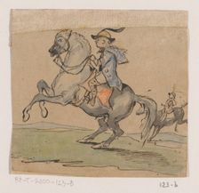 Rider on prancing horse, 1849. Creator: Johannes Tavenraat