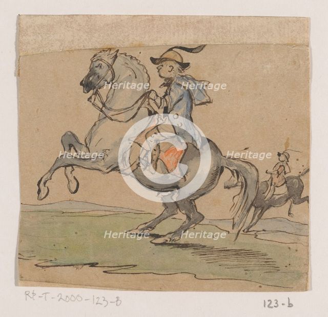 Rider on prancing horse, 1849. Creator: Johannes Tavenraat.