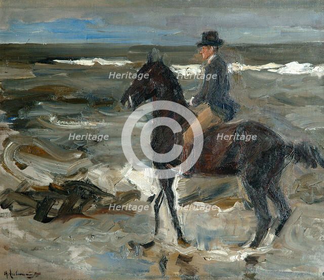 Rider on the Beach. Artist: Liebermann, Max (1847-1935)