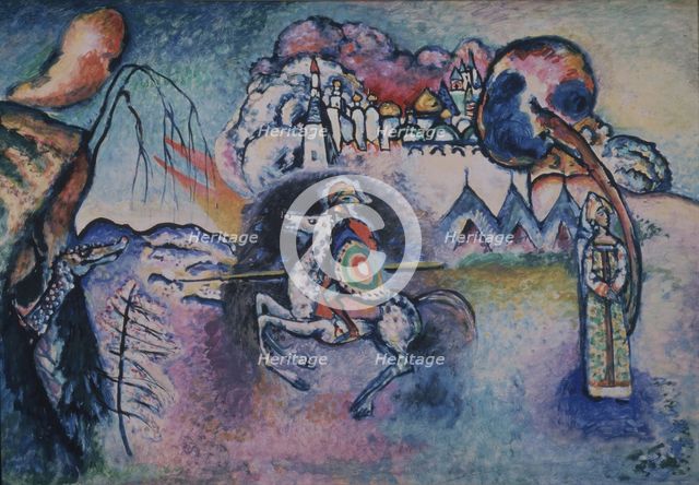 Rider (Saint George), 1910s. Artist: Kandinsky, Wassily Vasilyevich (1866-1944)