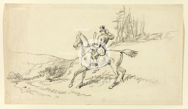 Rider Reining in Horse, n.d. Creator: Hablot Knight Browne.