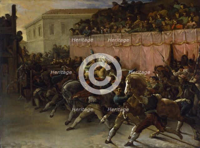 Riderless Racers at Rome, 1817. Creator: Theodore Gericault.