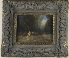 Riders on Horseback in Woods, 18th century. Creator: Unknown