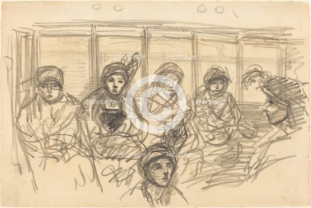 Riders on the Metro, c. 1890. Creator: Theophile Alexandre Steinlen.