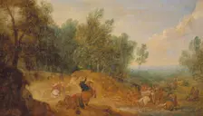 Riders attacked at a Ford. Creator: Adam Frans van der Meulen