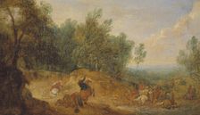 Riders attacked at a Ford. Creator: Adam Frans van der Meulen