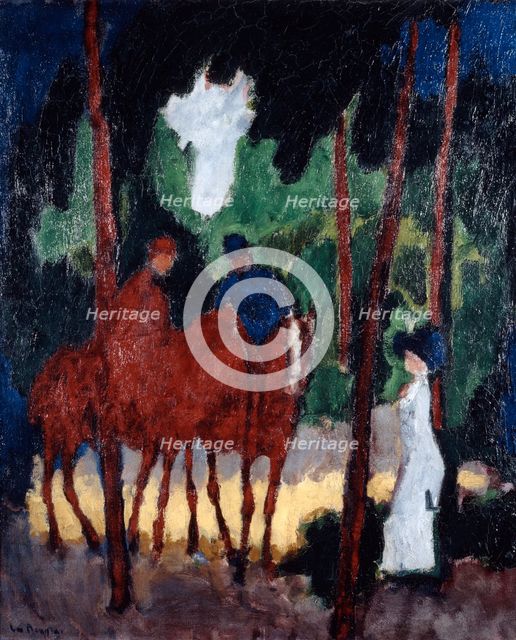 'Riders in the Wood of Boulogne,' c1904. Artist: Unknown