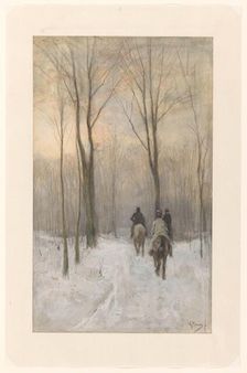 Riders in the Snow in the Haagse Bos, 1880. Creator: Anton Mauve