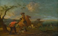 Riding Motif - Hunting Season, 1701-1800. Creator: Unknown