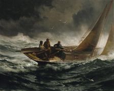 Riding out a Gale, ca. 1889. Creator: Edward Moran