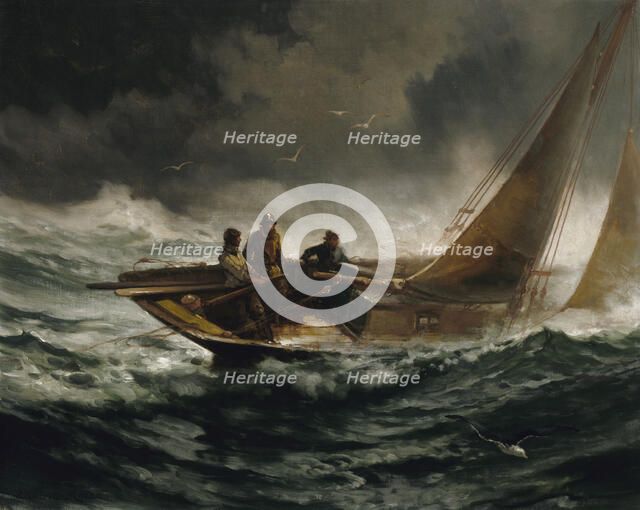 Riding out a Gale, ca. 1889. Creator: Edward Moran.