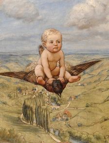 Riding on a Bird, 1885. Creator: Hans Thoma