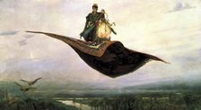 Riding a Flying Carpet 1880. Artist: Viktor Mihajlovic Vasnecov