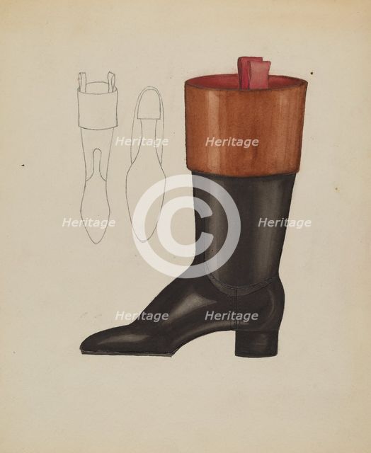 Riding Boot, c. 1936. Creator: Dorothy Gernon.