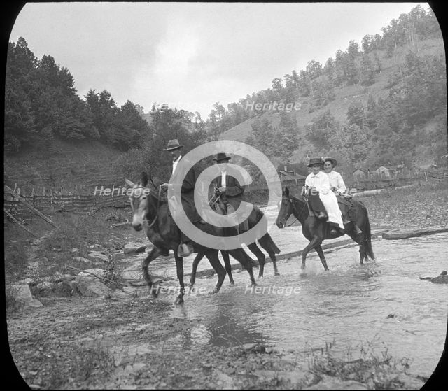 Riding pillion, Appalachia, USA, c1917. Artist: Cecil Sharp
