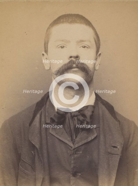 Ridou. Paul, François. 27 (ou 28) ans. ébéniste. Anarchiste. 8/3/94., 1894. Creator: Alphonse Bertillon.