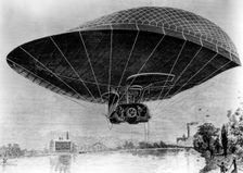 Rieckert's bicycle airship, 1889. Creator: Unknown
