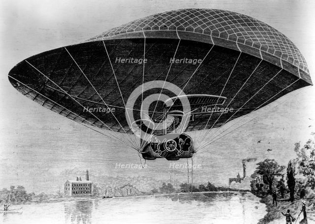 Rieckert's bicycle airship, 1889. Creator: Unknown.