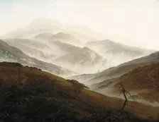 Riesengebirge Landscape with Rising Fog, ca 1820